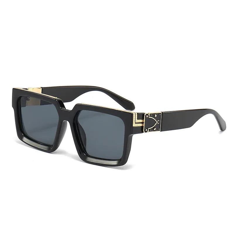 Hip-Hop Color Block Ac Square Full Frame Glasses