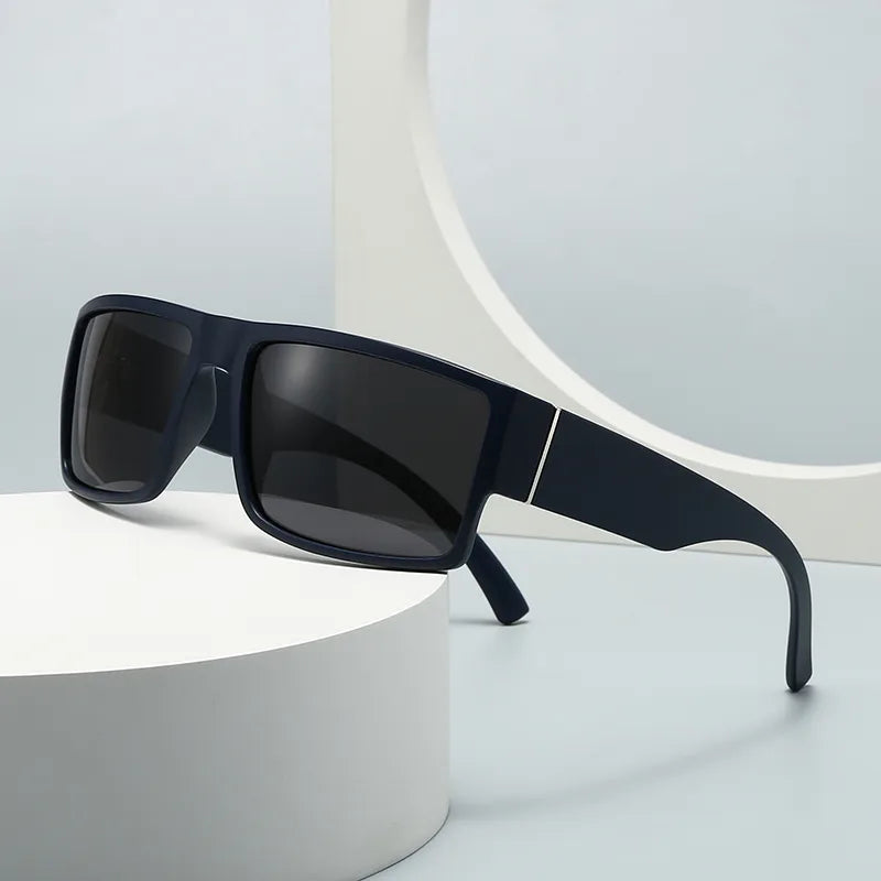 Casual Solid Color PC Polarized Light Square Full Frame Men's Sunglasses