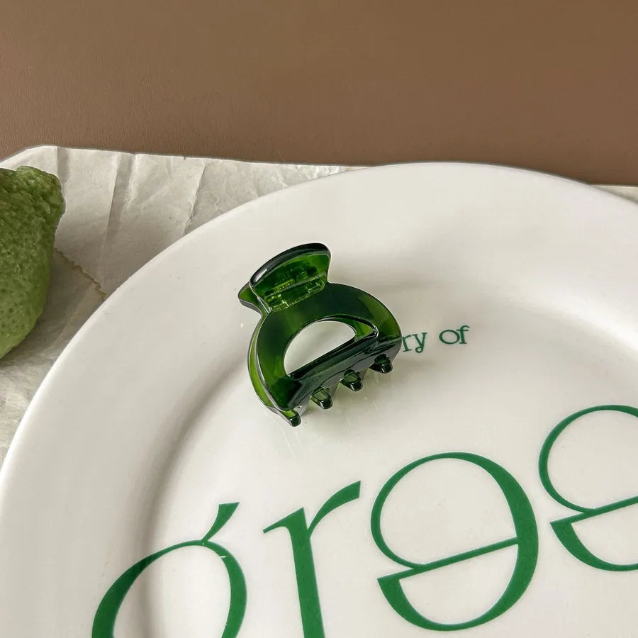 Elegant Greenish-Black Acetate Hair Clip French Style Simple Design For Women Hair Accessories Suitable For All Ages