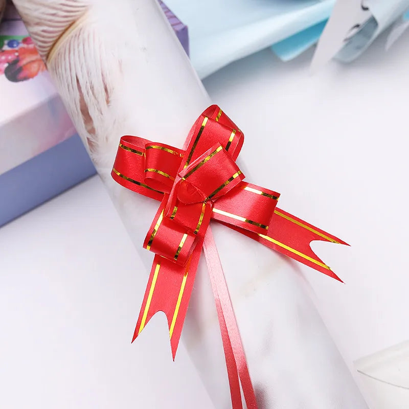 Free Shipping 15# Trumpeter Flower Christmas Holiday Decoration Gift Packaging PP Plastic Flower Bow Ribbon