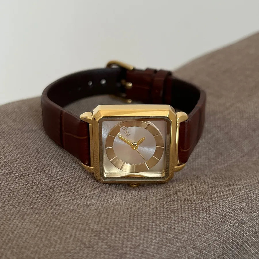 Casual Simple Style Solid Color Buckle Quartz Watch