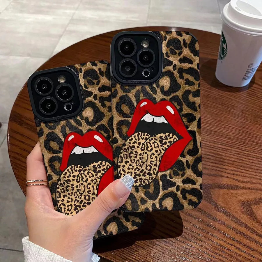artistic lips lambskin   phone cases
