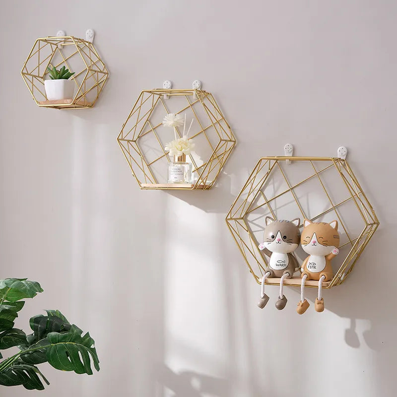 Nordic style living room wall storage rack creative home wall hanging room bedroom wall decoration storage rack