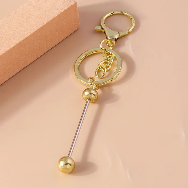 simple style solid color arylic zinc alloy keychain