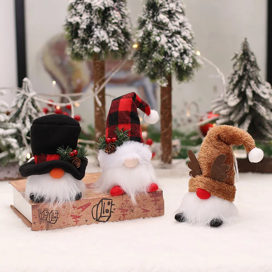 Christmas Fashion Santa Claus Snowman Elk Plastic Party Ornaments