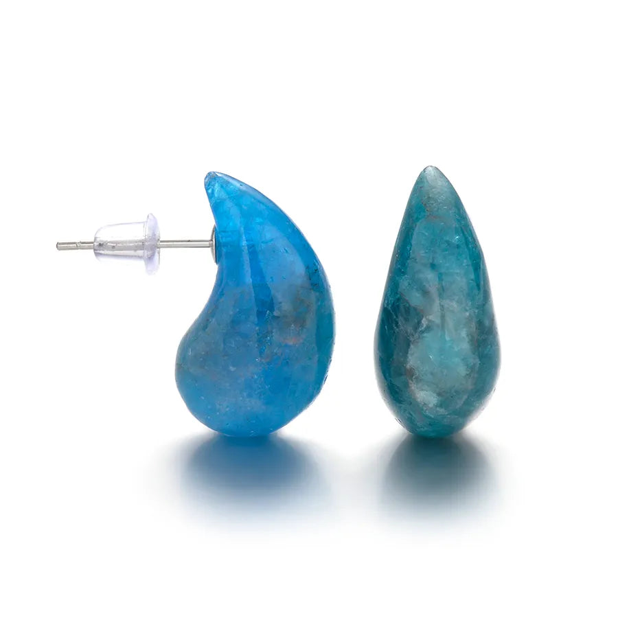 1 Pair Exaggerated Novelty Streetwear Water Droplets natural stone Gem Agate Ear Studs