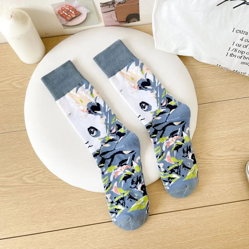 A Pair Cute Women's Animal Cotton Crew Socks