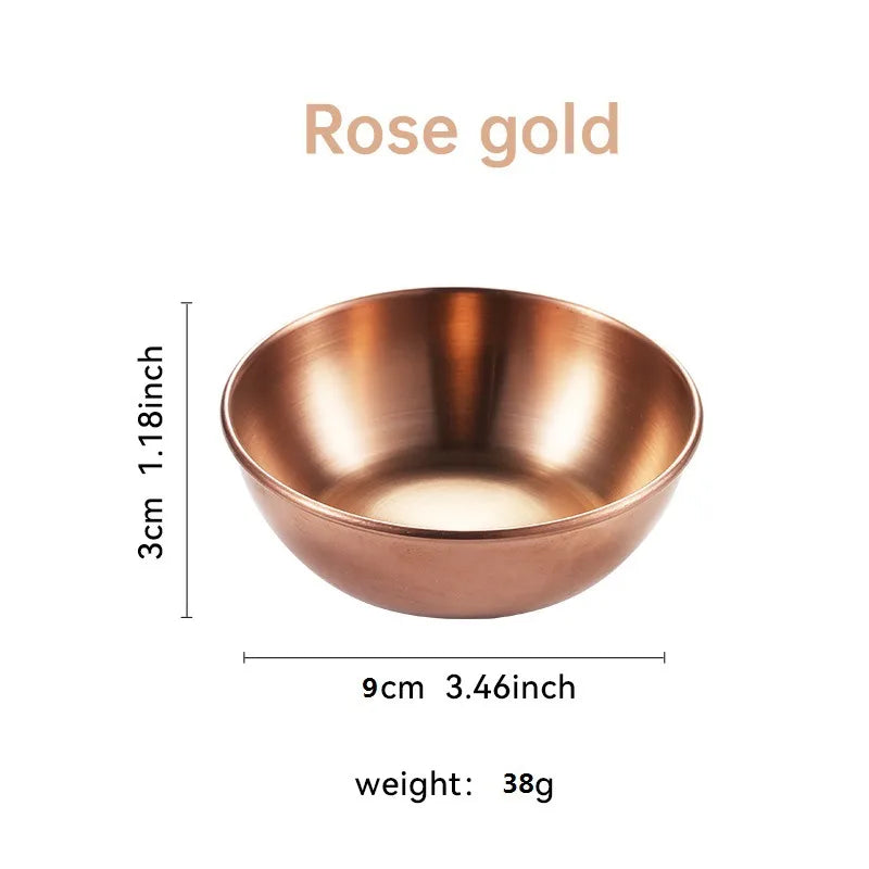 Large Stainless Steel Plate Golden Sauce Seasoning Plate 8-piece Set Household Restaurant Soy Sauce Plate 4-piece Set Dipping Sauce Plate