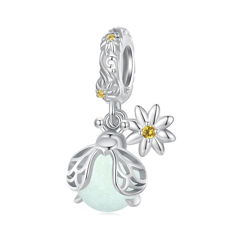 1 Piece 925 Sterling Silver Zircon Insect Dragonfly Pendant Jewelry Accessories