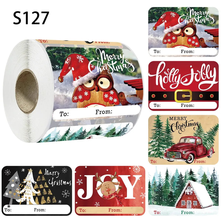 Christmas Cute Vacation Santa Claus Kraft paper adhesive sticker Christmas