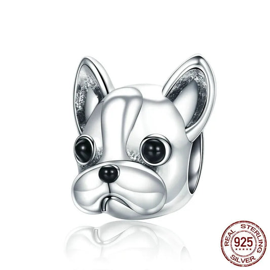 1 Piece Diameter 11mm 925 Sterling Silver Dog Polished Beads Jewelry Accessories