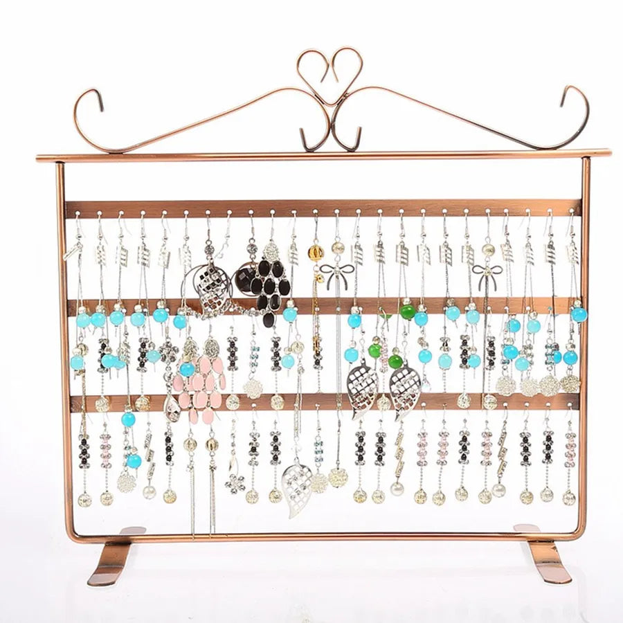 hot-selling three-tier iron display rack double-sided earring storage rack wholesale nihaodropshipping