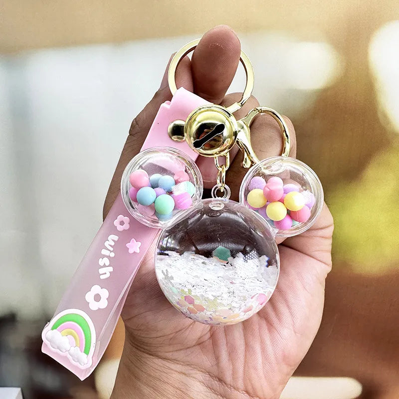 cartoon style letter arylic unisex bag pendant keychain