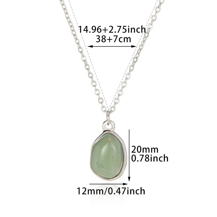 Wholesale Jewelry Casual Simple Style Geometric natural stone Titanium Steel Plating Pendant Necklace