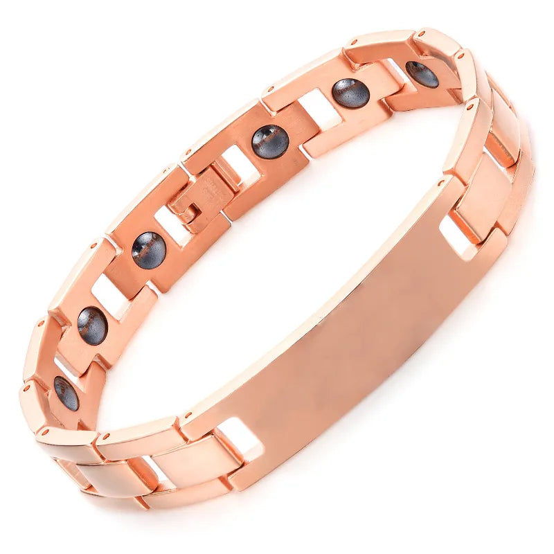 Simple Style Geometric Titanium Steel Plating Men's Bracelets