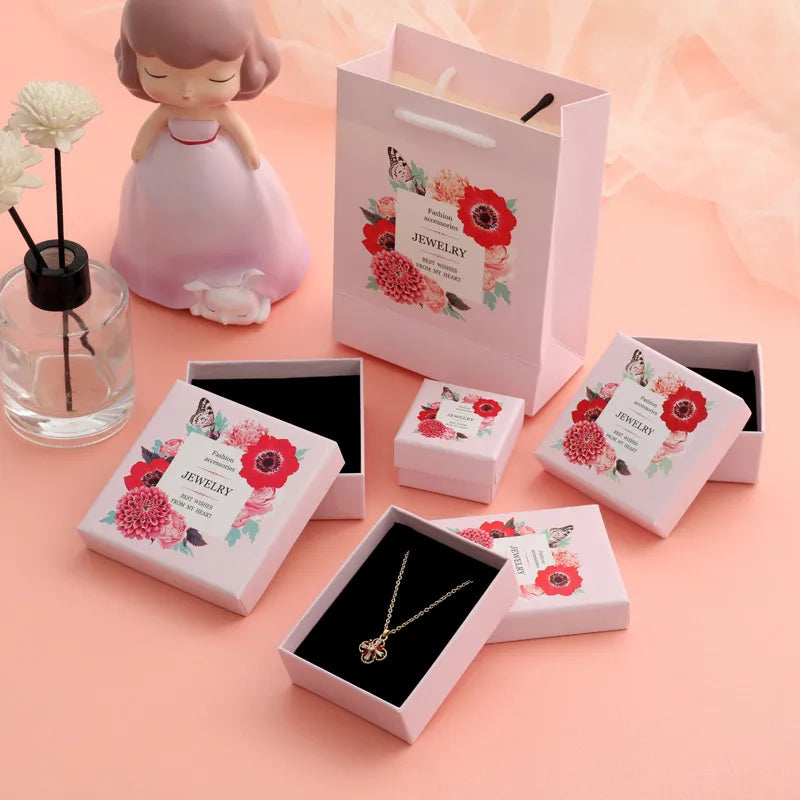fashion solid color paper jewelry boxes