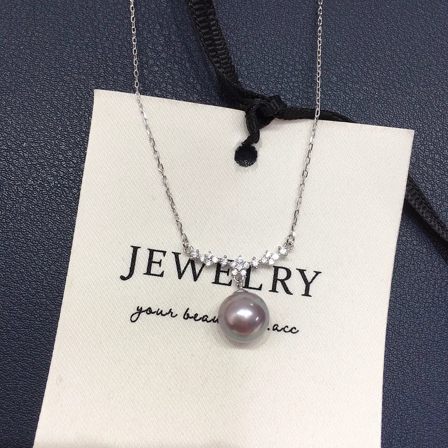 Zhuji high quality 5A grade natural freshwater pearl necklace demon purple Edison fairy chain pearl pendant wholesale