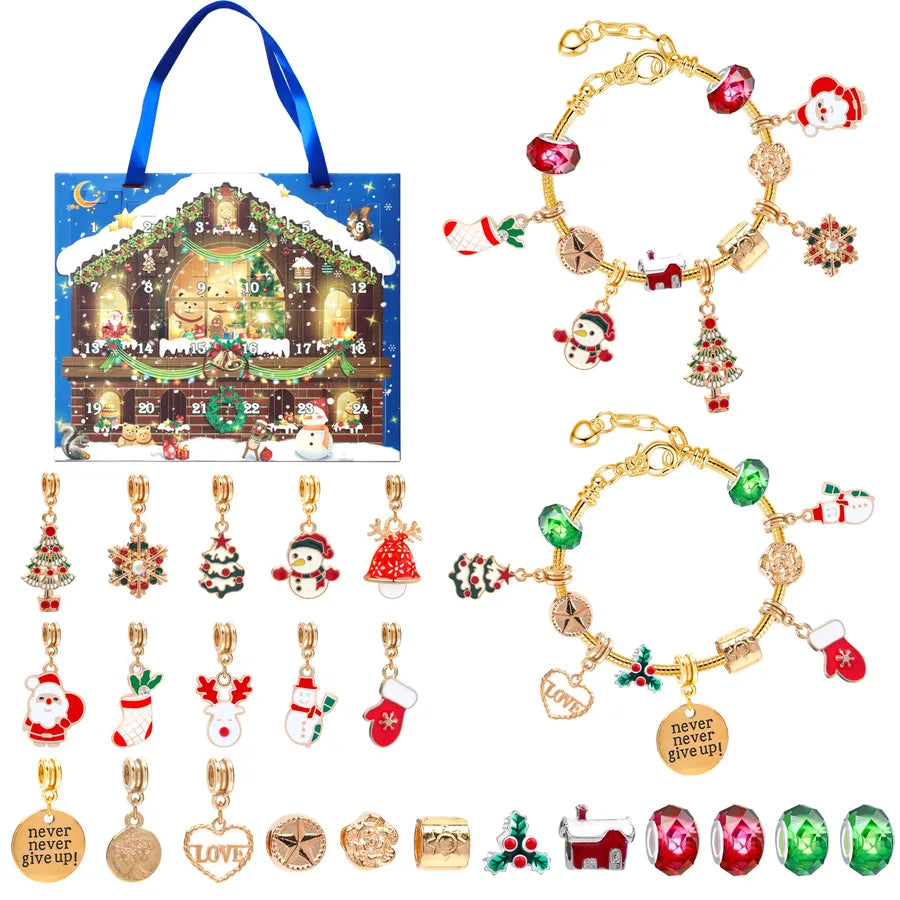 1 Set Alloy Santa Claus Christmas Socks Snowflake Pendant Chain Jewelry Accessories