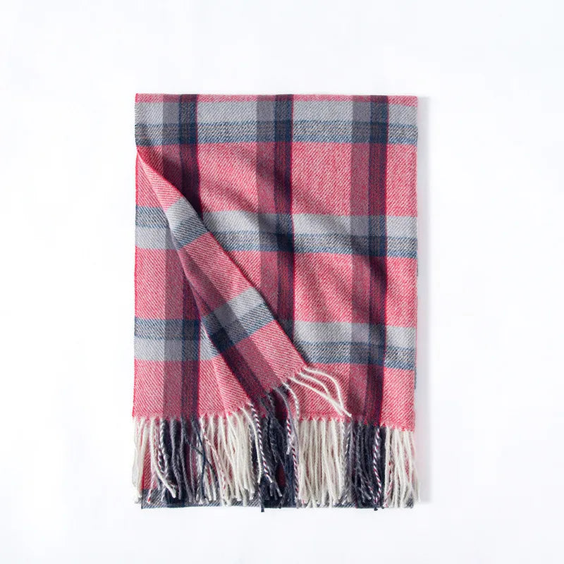 Unisex Vintage Style Simple Style Plaid Polyester Scarf