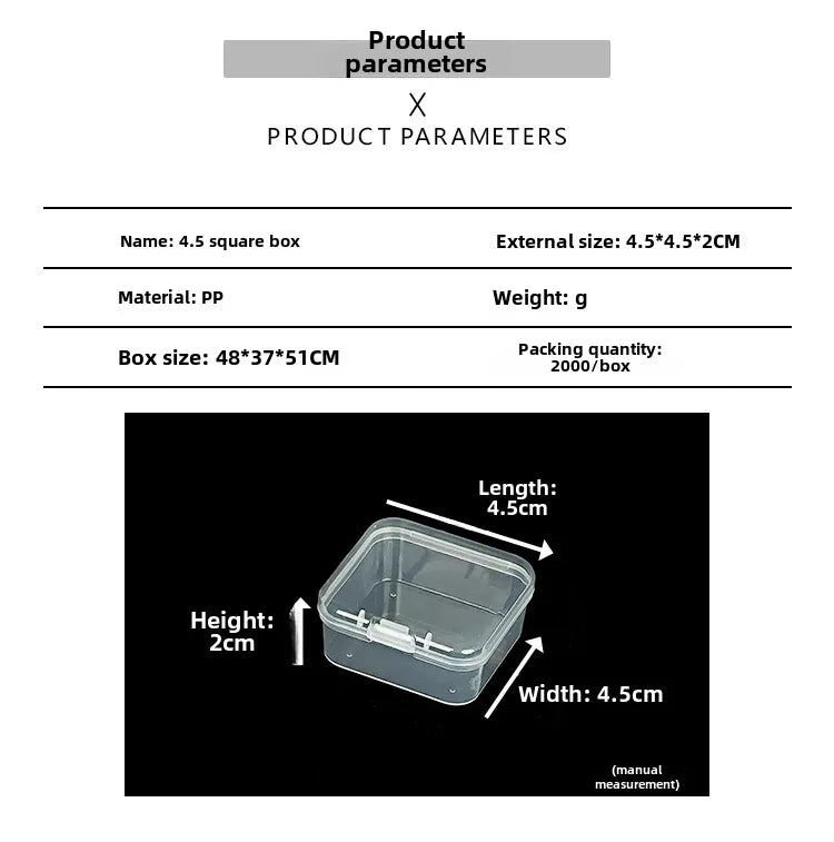 Transparent plastic packaging box hardware tools sample display box parts packaging box accessories Finishing Card storage box