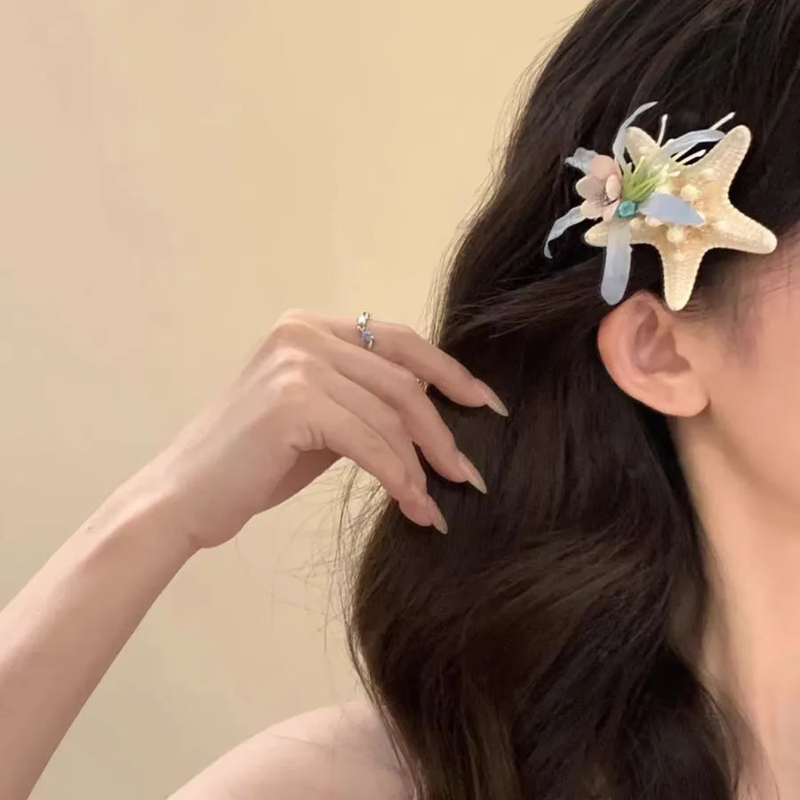 Super Fairy Artificial Flower Butterfly Flower Tassel Grip Female Sweet Style Unique and Exquisite Barrettes Ins All-Match Hair Accessories Fashion