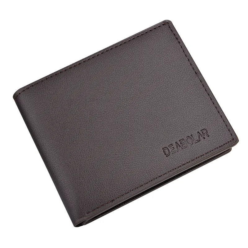 in stock wholesale men's wallet men's tri-fold short driving license wallet multi-card position