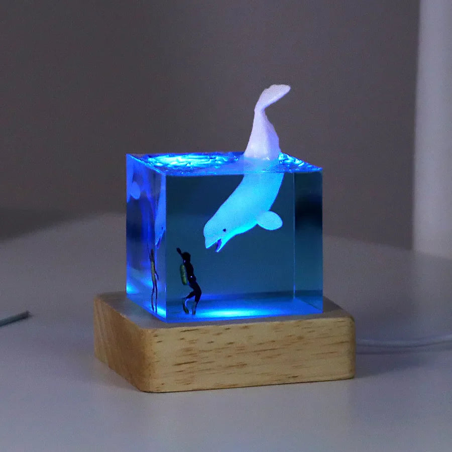 Simple Style Whale Resin Holiday Daily Led Lights Night Lights