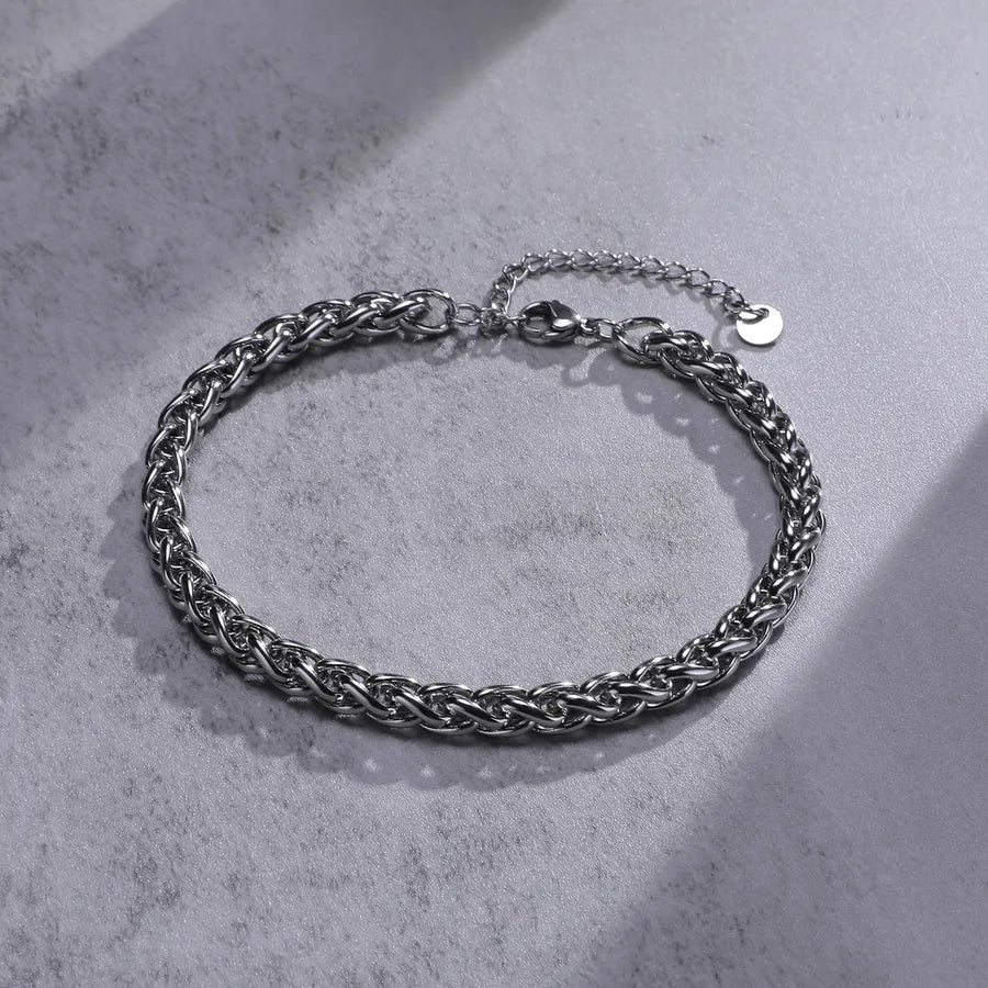 Simple Style Geometric 201 Stainless Steel Men's Anklet
