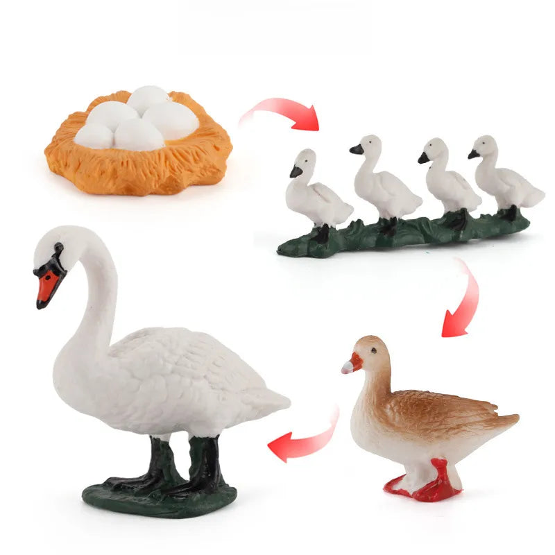 simulation mini farm poultry chicken duck goose cow gold small animal miniature model sand table ornaments wholesale