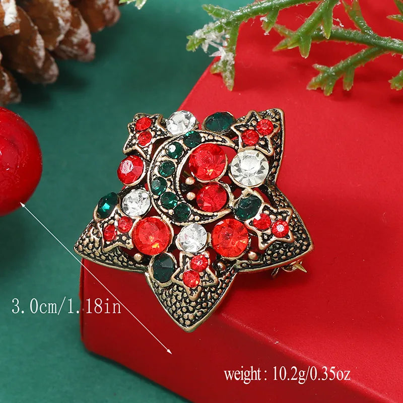 Christmas Bow Knot Bell Snowflake Alloy Plating Inlay Rhinestones Unisex Brooches 1 Piece