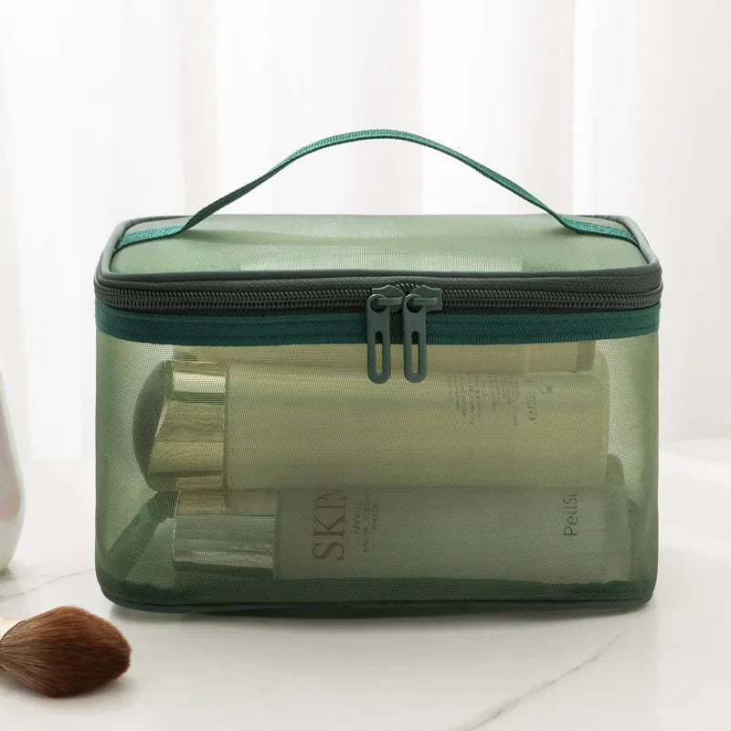 grid visual large multi-functional travel cosmetic storage bag