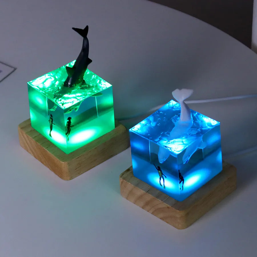 Simple Style Whale Resin Holiday Daily Led Lights Night Lights