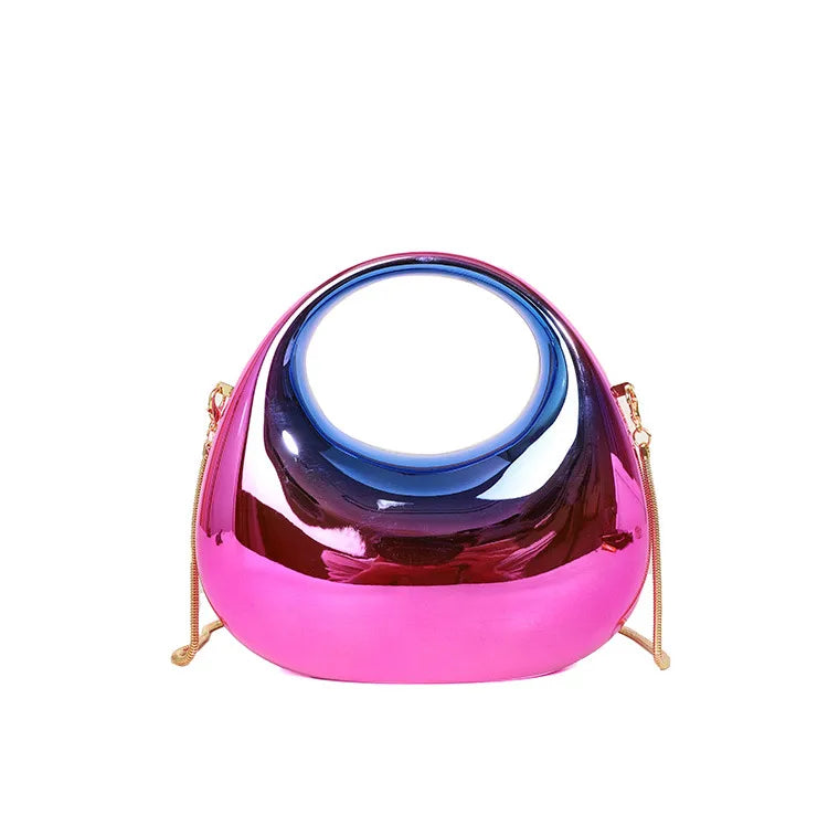 Women's Arylic Gradient Color Solid Color Streetwear Dumpling Shape Magnetic Buckle Evening Bag
