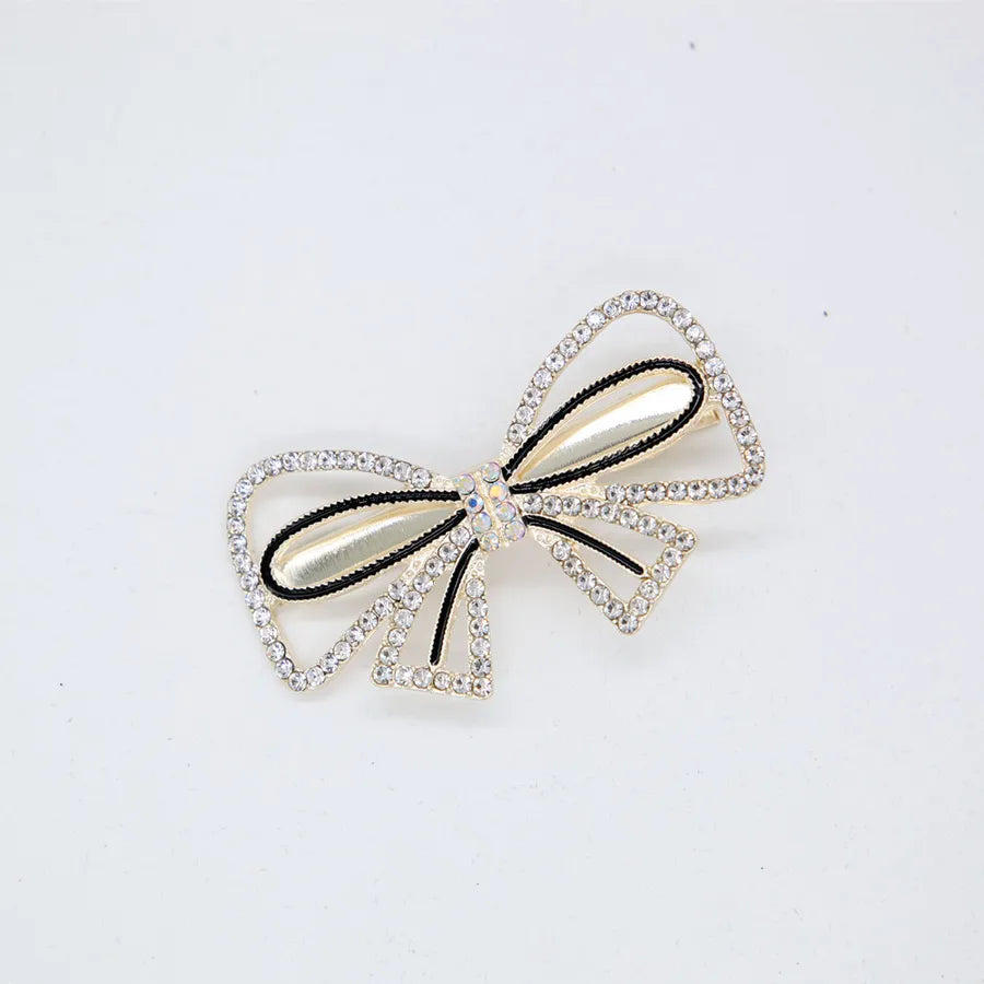 diamond-studded bow alloy hair clip