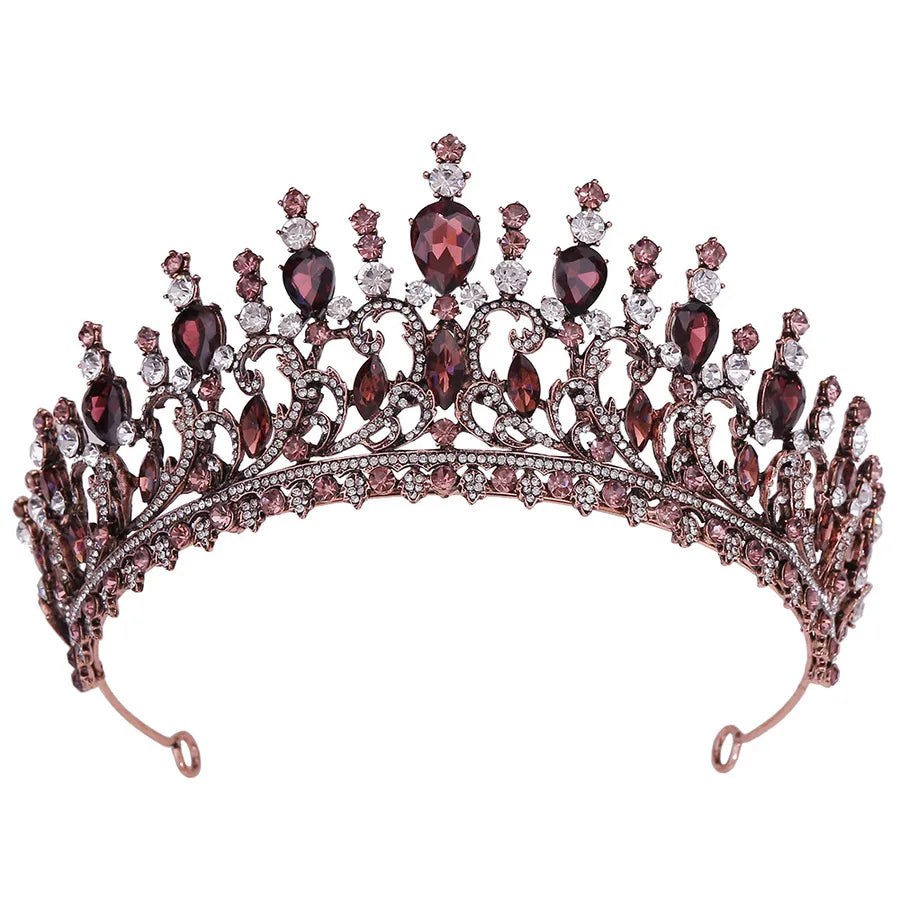 H1349  Bestselling Forest System Hair Accessories Headband Leaf Embedded Crystal Baroque Wedding Bride Vintage Crown
