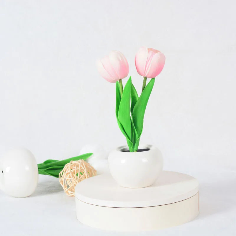 Decorative Table Lamp Glass Shade Wooden Base In Antique White Finish