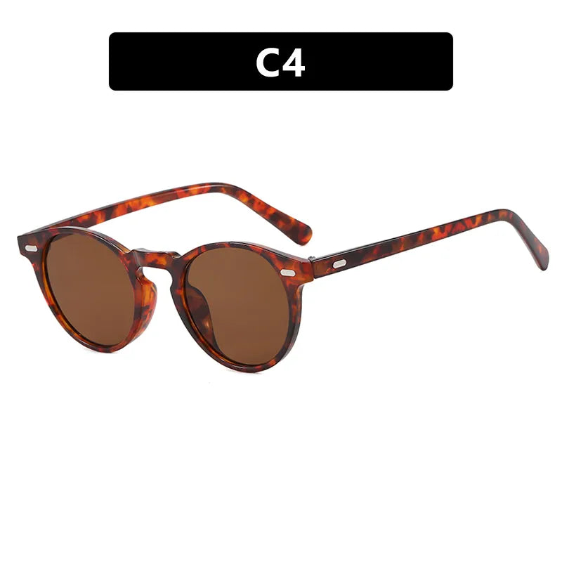 Retro Punk Commute Glasses Ac Round Frame Full Frame Men's Sunglasses