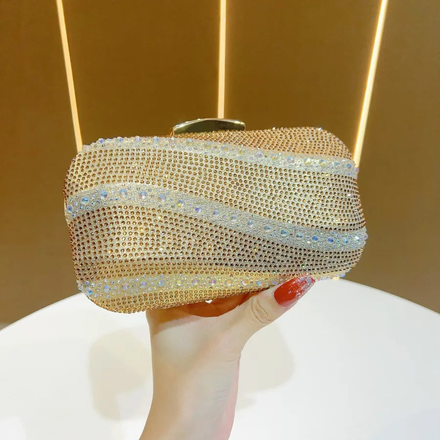 Fashionable Full Diamond Clutch Bag Evening Party Women's Bag Embellished With Diamonds Luxury Sensation French Style Dinner Bag