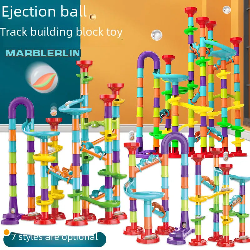 Best Selling Variable Ejection Track Ball Slide Building Blocks Stereo Maze Pipe Assembled Children's Early Education Toys