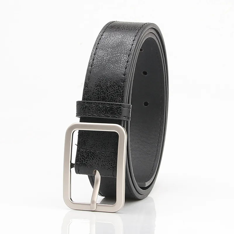 Women's Korean-style  Belt Alloy Japanese Pin Buckle Belt Shiny pu Belt Jeans Decorative Trouser Belt Spot