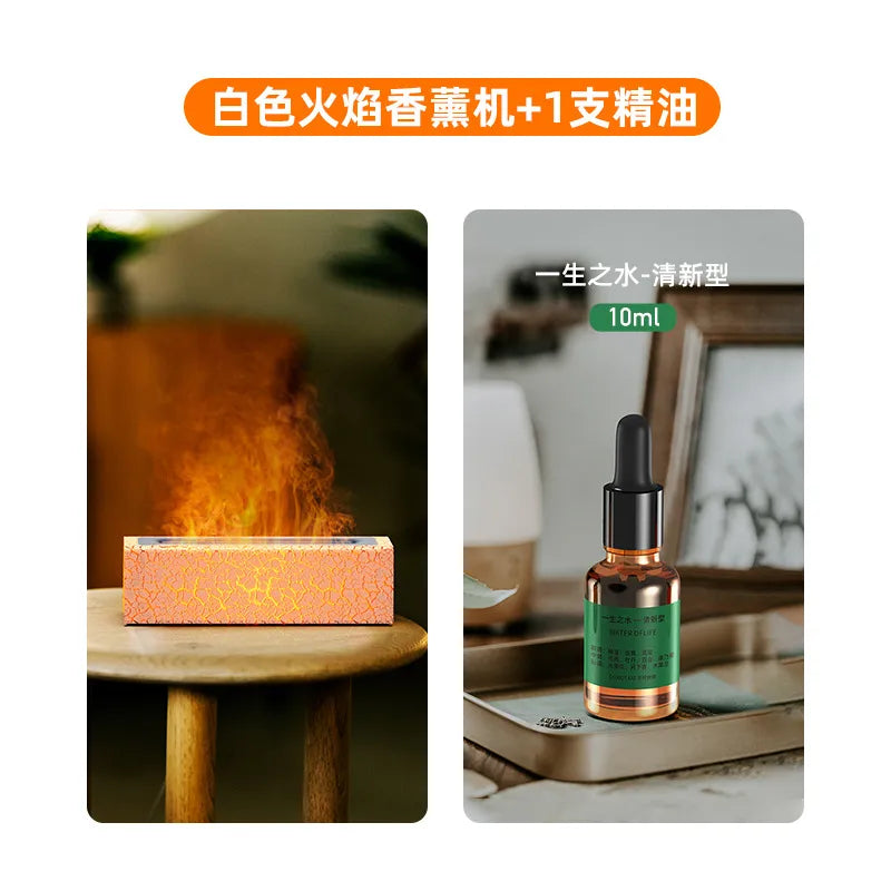 colorful 3d simulation flame aromatherapy Machine usb home office atmosphere air humidifying flame humidifier
