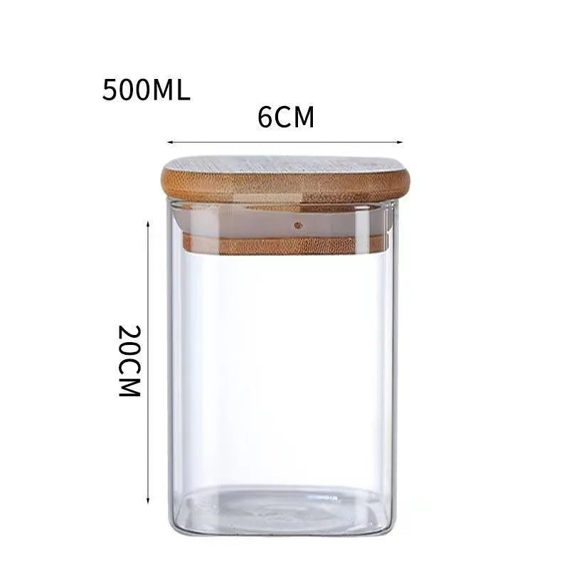 Simple Style Solid Color Glass Storage Container Box