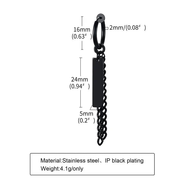 1 Piece Punk Cool Style Cross chain 201 Stainless Steel Ear Cuffs