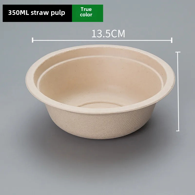 Disposable paper bowl tableware set paper bowl commercial household bowl degradable whole box disposable round bowl