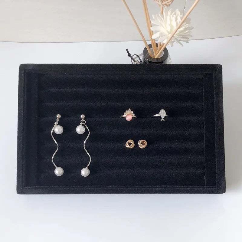 Small velvet ring plate earrings earrings plate empty plate jewelry display rack jewelry storage box tray wholesale