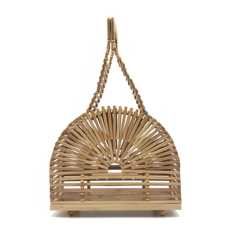 Wood Solid Color Hollow Conical Evening Bags