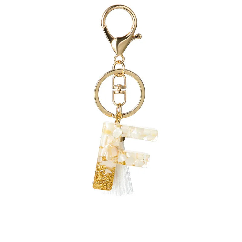 Elegant Letter Tassel Resin Unisex Unisex Keychain