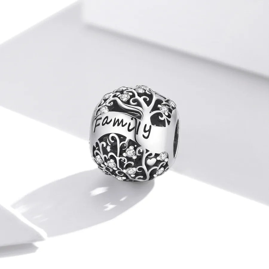 1 Piece 10*11mm 925 Sterling Silver Zircon Letter Tree Jewelry Accessories