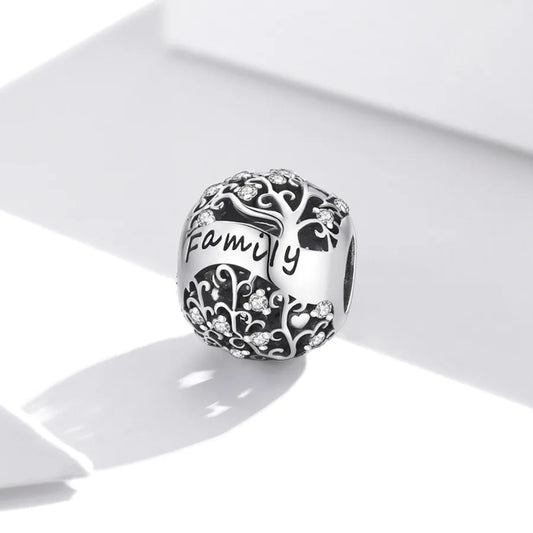 1 Piece 10*11mm 925 Sterling Silver Zircon Letter Tree Jewelry Accessories