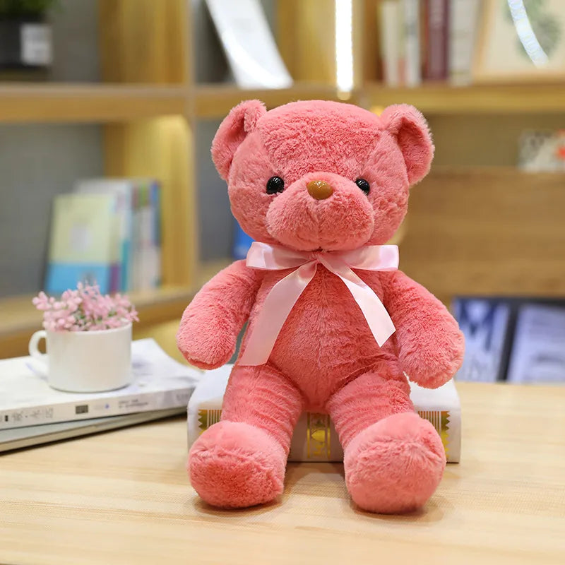 Color Ribbon Teddy Bear Doll Grasping Machine Doll Plush Toy Doll Little Bear Doll Machine Doll Set logo System